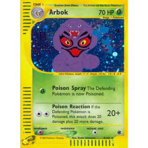 Rare Holo Arbok 3/165 Pokemon TCG E-Card Expedition Base Set