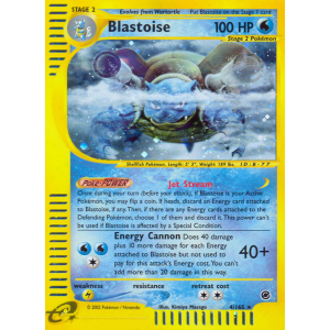 Rare Holo Blastoise 4/165 Pokemon TCG E-Card Expedition Base Set