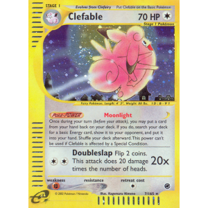 Rare Holo Clefable 7/165 Pokemon TCG E-Card Expedition Base Set