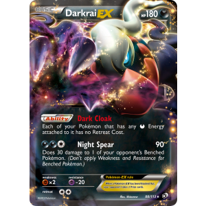 Rare Holo EX Darkrai-EX 88/113 Pokemon TCG Black & White Legendary Treasures