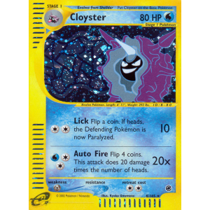 Rare Holo Cloyster 8/165 Pokemon TCG E-Card Expedition Base Set