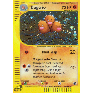 Rare Holo Dugtrio 10/165 Pokemon TCG E-Card Expedition Base Set