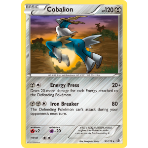 Rare Holo Cobalion 91/113 Pokemon TCG Black & White Legendary Treasures