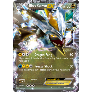 Rare Holo EX Black Kyurem-EX 100/113 Pokemon TCG Black & White Legendary Treasures