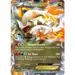 Rare Holo EX White Kyurem-EX 101/113 Pokemon TCG Black & White Legendary Treasures