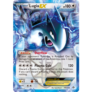 Rare Holo EX Lugia-EX 102/113 Pokemon TCG Black & White Legendary Treasures