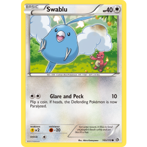 Swablu 103/113 Pokemon TCG Black & White Legendary Treasures