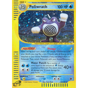 Rare Holo Poliwrath 24/165 Pokemon TCG E-Card Expedition Base Set