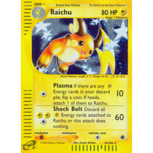 Rare Holo Raichu 25/165 Pokemon TCG E-Card Expedition Base Set