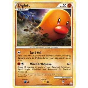 Diglett 61/102 Pokemon TCG HeartGold & SoulSilver HSTriumphant