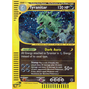 Rare Holo Tyranitar 29/165 Pokemon TCG E-Card Expedition Base Set