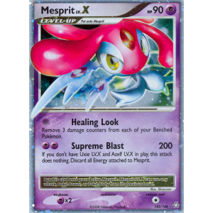 Rare Holo LV.X Mesprit LV.X 143/146 Pokemon TCG Diamond & Pearl Legends Awakened