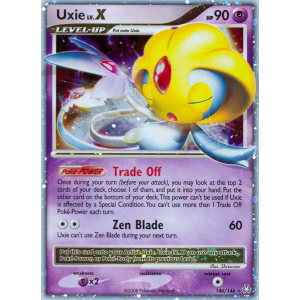 Rare Holo LV.X Uxie LV.X 146/146 Pokemon TCG Diamond & Pearl Legends Awakened