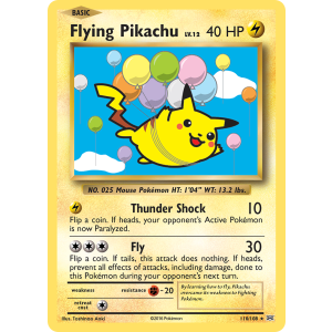 Rare Secret Flying Pikachu 110/108 Pokemon TCG XY Evolutions