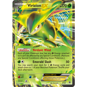 Rare Holo EX Virizion-EX 9/101 Pokemon TCG Black & White Plasma Blast