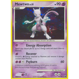 Rare Holo Mewtwo 9/100 Pokemon TCG Diamond & Pearl Majestic Dawn