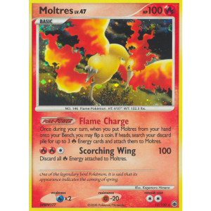 Rare Holo Moltres 10/100 Pokemon TCG Diamond & Pearl Majestic Dawn