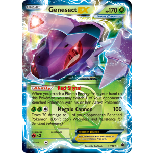 Rare Holo EX Genesect-EX 11/101 Pokemon TCG Black & White Plasma Blast