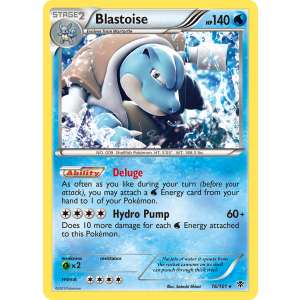 Rare Holo Blastoise 16/101 Pokemon TCG Black & White Plasma Blast