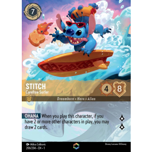 Enchanted Stitch - Carefree Surfer 206/204 Disney Lorcana TCG The First Chapter