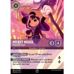 Enchanted Mickey Mouse - Wayward Sorcerer 208/204 Disney Lorcana TCG The First Chapter