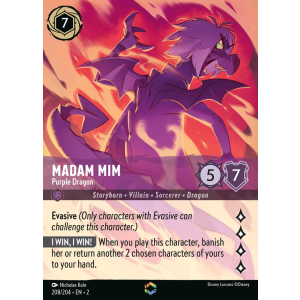 Enchanted Madam Mim - Purple Dragon 208/204 Disney Lorcana TCG Rise of the Floodborn