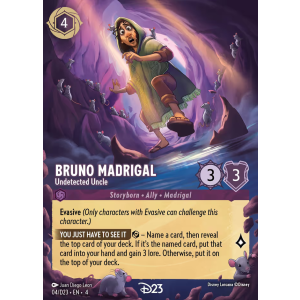 Promo Bruno Madrigal - Undetected Uncle 4/204 Disney Lorcana TCG D23 Collection