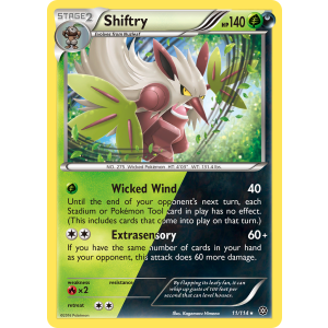 Rare Holo Shiftry 11/114 Pokemon TCG XY Steam Siege