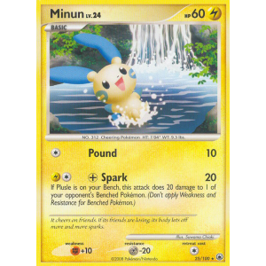 Minun 25/100 Pokemon TCG Diamond & Pearl Majestic Dawn