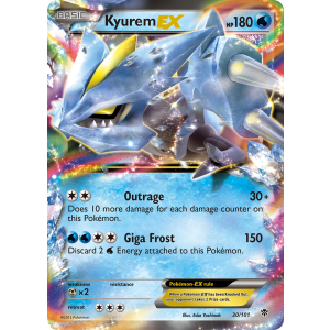 Rare Holo EX Kyurem-EX 30/101 Pokemon TCG Black & White Plasma Blast