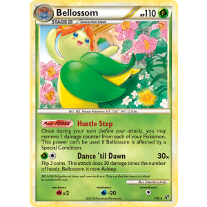 Rare Holo Bellossom 1/90 Pokemon TCG HeartGold & SoulSilver HSUndaunted