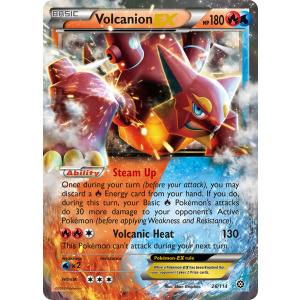 Rare Holo EX Volcanion-EX 26/114 Pokemon TCG XY Steam Siege