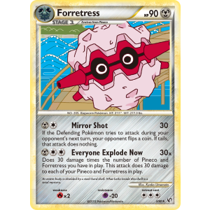 Rare Holo Forretress 3/90 Pokemon TCG HeartGold & SoulSilver HSUndaunted