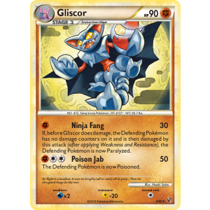 Rare Holo Gliscor 4/90 Pokemon TCG HeartGold & SoulSilver HSUndaunted