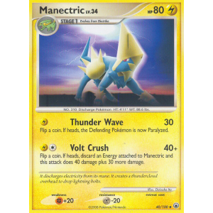 Manectric 40/100 Pokemon TCG Diamond & Pearl Majestic Dawn