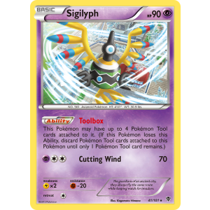 Rare Holo Sigilyph 41/101 Pokemon TCG Black & White Plasma Blast