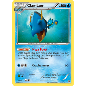 Clawitzer 34/114 Pokemon TCG XY Steam Siege