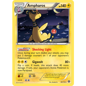 Rare Holo Ampharos 40/114 Pokemon TCG XY Steam Siege