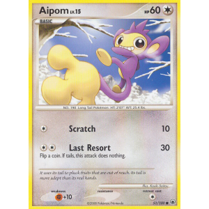 Aipom 51/100 Pokemon TCG Diamond & Pearl Majestic Dawn