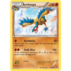 Rare Holo Archeops 54/101 Pokemon TCG Black & White Plasma Blast