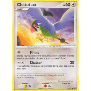 Chatot 55/100 Pokemon TCG Diamond & Pearl Majestic Dawn