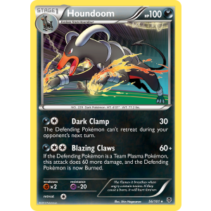 Rare Holo Houndoom 56/101 Pokemon TCG Black & White Plasma Blast