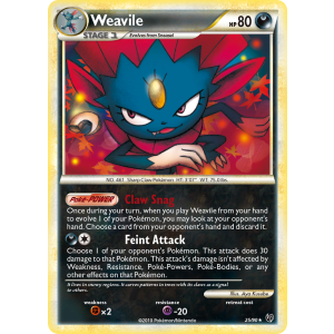 Weavile 25/90 Pokemon TCG HeartGold & SoulSilver HSUndaunted