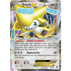 Rare Holo EX Jirachi-EX 60/101 Pokemon TCG Black & White Plasma Blast