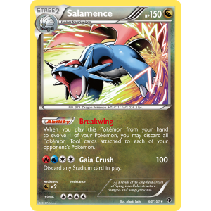 Rare Holo Salamence 64/101 Pokemon TCG Black & White Plasma Blast