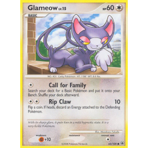 Glameow 65/100 Pokemon TCG Diamond & Pearl Majestic Dawn