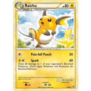 Raichu 33/90 Pokemon TCG HeartGold & SoulSilver HSUndaunted