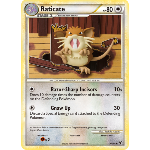 Raticate 34/90 Pokemon TCG HeartGold & SoulSilver HSUndaunted