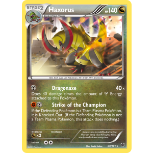 Rare Holo Haxorus 69/101 Pokemon TCG Black & White Plasma Blast