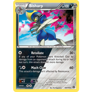 Rare Holo Bisharp 64/114 Pokemon TCG XY Steam Siege